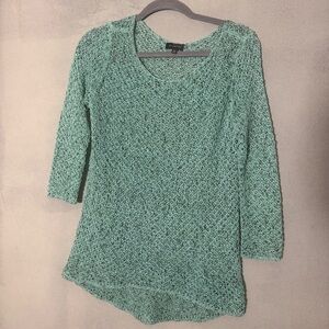 The Limited Mint V-Neck Knit Crochet Sweater XS